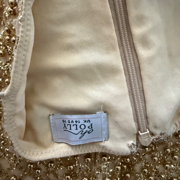 Mischa Embellished Sweetheart-Neck Mini Dress in Gold - Picture 5 of 5